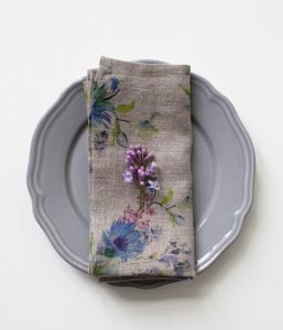 Summer Flowers on Natural Linen- Great Linen by Nomads Bohzaar