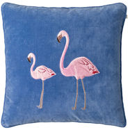 Flamingo on Riveria Blue Velvet