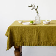 Linen Tablecloth Moss Green