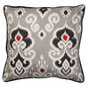 Altai Ikat Cushion Black White on Grey base : Nomads Altai Ikat Black White on Grey