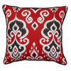 Altai Ikat Cushion BlackWhite on Red base : Nomads Altai Ikat Black white on Red base