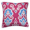 Altai Ikat Cushion BlueWhite on Cerise base : Nomads Altai Ikat Blue White on Cerise base