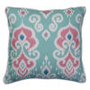 Altai Ikat Cushion Cerise on Turquoise base : Nomads Altai Ikat Cerise White on Turquoise base