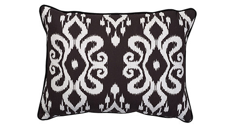 Altai Ikat Cushion White on Black 35cmx50cm