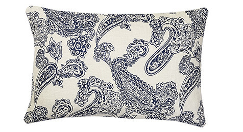 Linen Old Paisley Blue 40cmx60cm