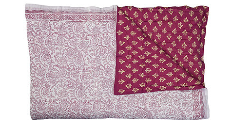 Harmony cotton Quilt - Berry/Cream and fuchsia white