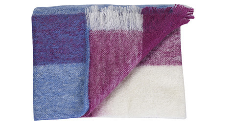 Luxury Mohair Throw - Berry Stripe