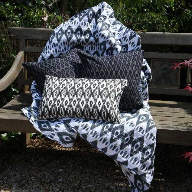 Jodpur Grey Ikat Quilt