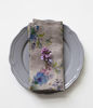 Linen Napkins Flowers on Natural Linen(pair) : Linen Napkin Natural flower
