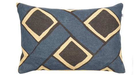 Bali Linen Cushion Beige/Blue/Black