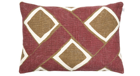 Bali Linen Cushion Ruby/Dark Oak