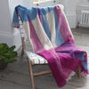 Luxury Mohair Throw - Berry Stripe 