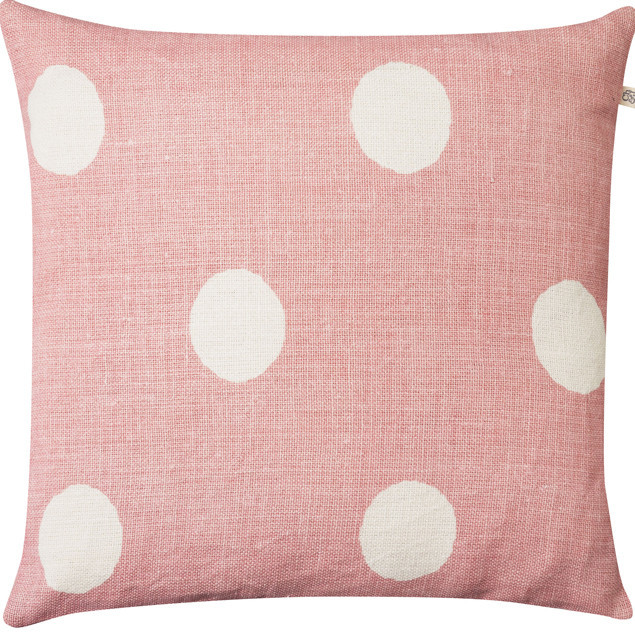 Linen Big Dots Pink Reverse: Big Dots Pink Reverse linen cushion