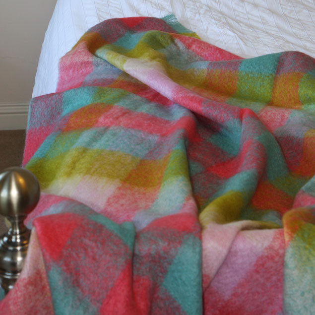 Luxury Mohair Throw - Cotton Candy
