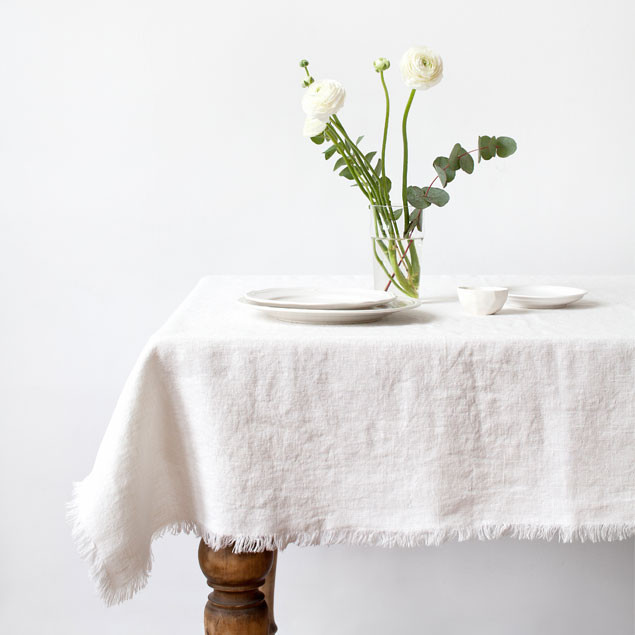 White linen 2025 tablecloth