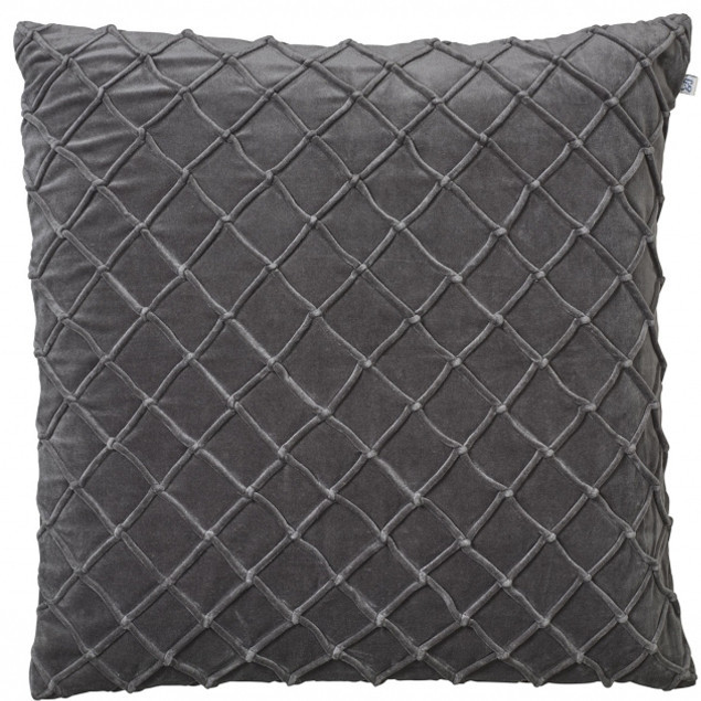 Deva Velvet Cushion Gray: Deva Velvet Cushion Gray
