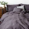 Linen Duvet Cover Dark Grey & Pillowcase Set 
