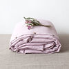 Linen Duvet Cover Pink Lavender & Pillowcase Set : Pink Linen Duvet folded