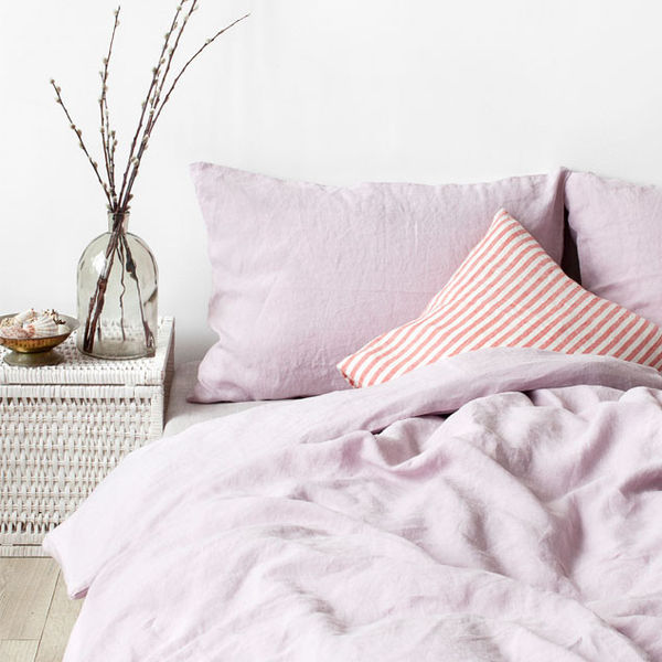 Linen Duvet Cover Pink Lavender