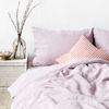 Linen Duvet Cover Pink Lavender & Pillowcase Set : Pink Linen Duvet cover 