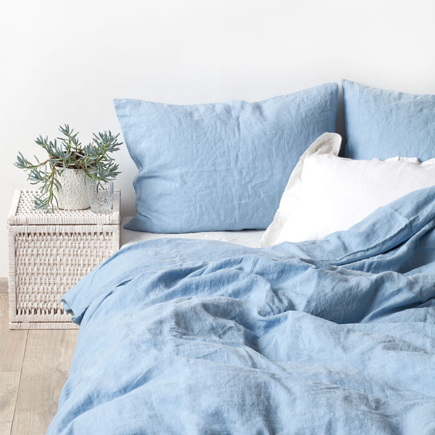 Linen Duvet Cover Sky Blue