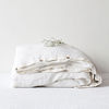 Linen Duvet Cover White & Pillowcase Set : White Linen Duvet with buttons