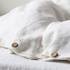 Linen Duvet Cover White & Pillowcase Set : Linen Duvet brown buttons