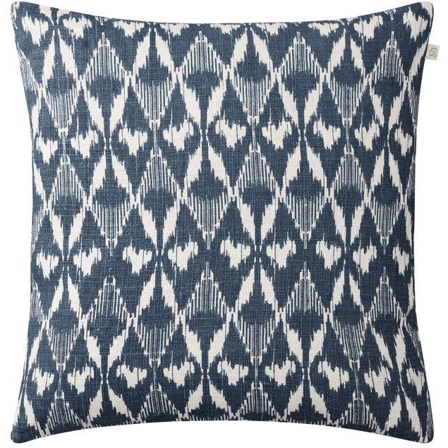 Gangtok Ikat Blue Linen Cushion: Gangtok Ikat Blue Linen Cushion