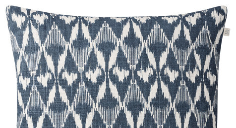 Gangtok Ikat Blue Linen Cushion