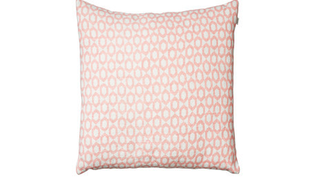 Haveli Pink on White Linen Base Cushion