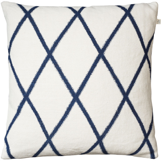  Ikat Orissa Blue on Off White Linen Cushion : Ikat Orissa Blue cushion Chhatwal Jonsson