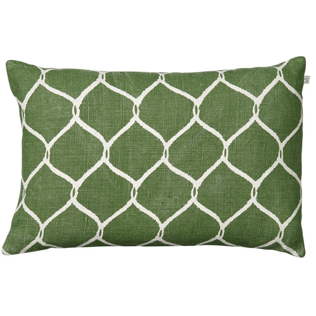 Jaal Cactus Green Linen Cushion: Jaal Cactus Green Linen Cushion