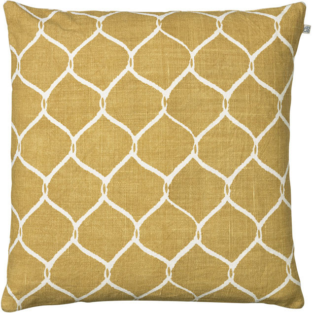 Jaal Spicy Yellow Linen Cushion: Jaal Spicy Yellow Linen Cushion