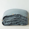 Linen Duvet Cover Blue Fog & Pillowcase Set 