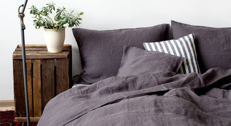 Linen Duvet Cover Dark Grey & Pillowcase Set