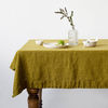 Moss Green Vintage Linen Tablecloth : Linen Tablecloth Moss Green
