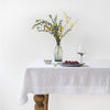 White Vintage Linen Tablecloth Hemstitch : Brilliant White Vintage Linen Tablecloth Hemstitch