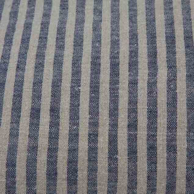 Linen Cushion Natural Blue Stripe: Blue stripes on natural cushion