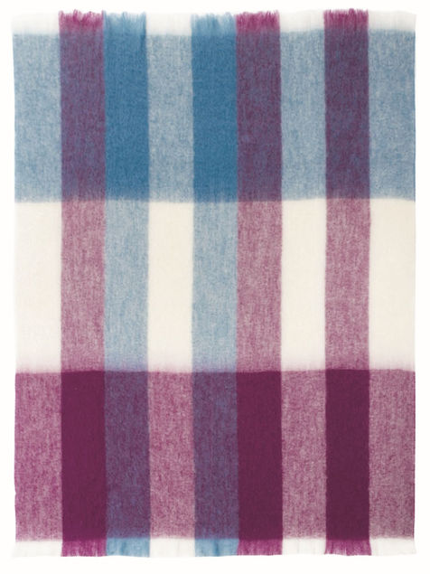 Luxury Mohair Throw - Berry Stripe