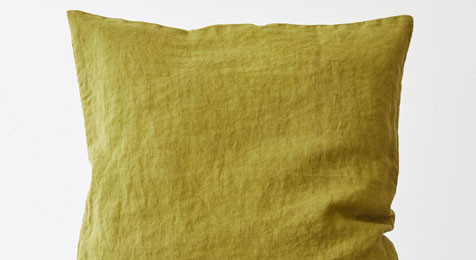 Linen Cushion Moss Green