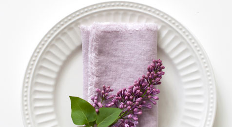 Pink Lavender Linen Napkins with Fringes