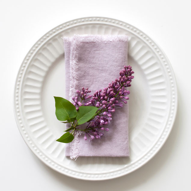 Pink Lavender Linen Napkins with Fringes: Pink Lavender Linen Napkins with Fringes