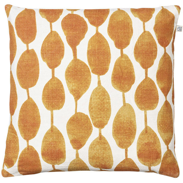 Rain Cushion Orange on white base: Rain Cushion Orange white base 50x50