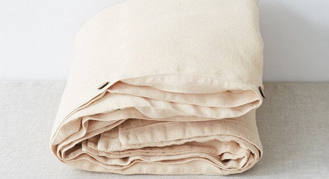 Linen Duvet Cover Sand & Pillowcase Set