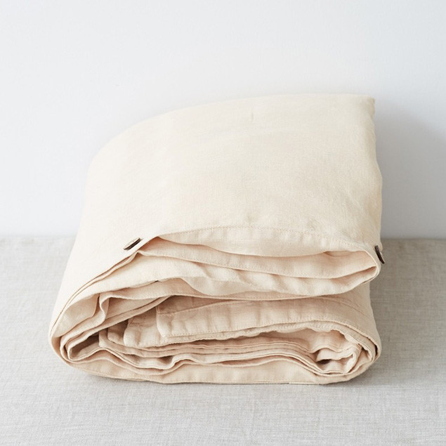 Linen Duvet Cover Sand & Pillowcase Set: Sand Linen Duvet cover