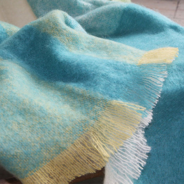 Luxury Mohair Throw - Pacific Blue