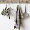 Summer Flowers Print on Natural Linen Towel : Tea towel Summer Flowers on Natural Linen tea towel