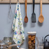 Summer Flowers Print White Kitchen Tea Towel 