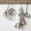 Summer Flowers Print White Kitchen Tea Towel 